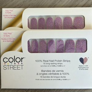 Purple glitter press on nails